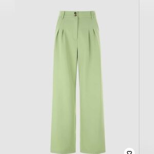 Grass green wide leg trousers